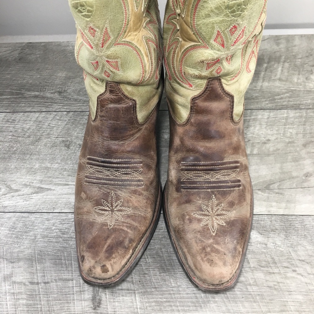 Womens Ariat 15771 Manzanita Embroidered Flames Leather Western Cowboy Boots 7.5 - Picture 5 of 13